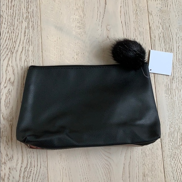 Nordstrom Metallic Silver and Black Pouch - Picture 4 of 5